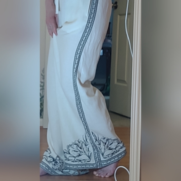 NWT $138 MAX STUDIO BLENDED LINEN WIDE LEG TROUSERS - Picture 2 of 8